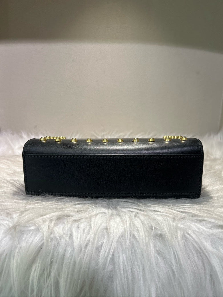Gucci Pearl Embellished Sylvia Mini Crossbody Bag - Black Leather