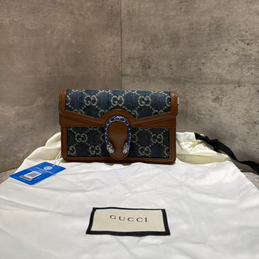 ❤️‍🔥Gucci Dionysus bag mini denim monogram