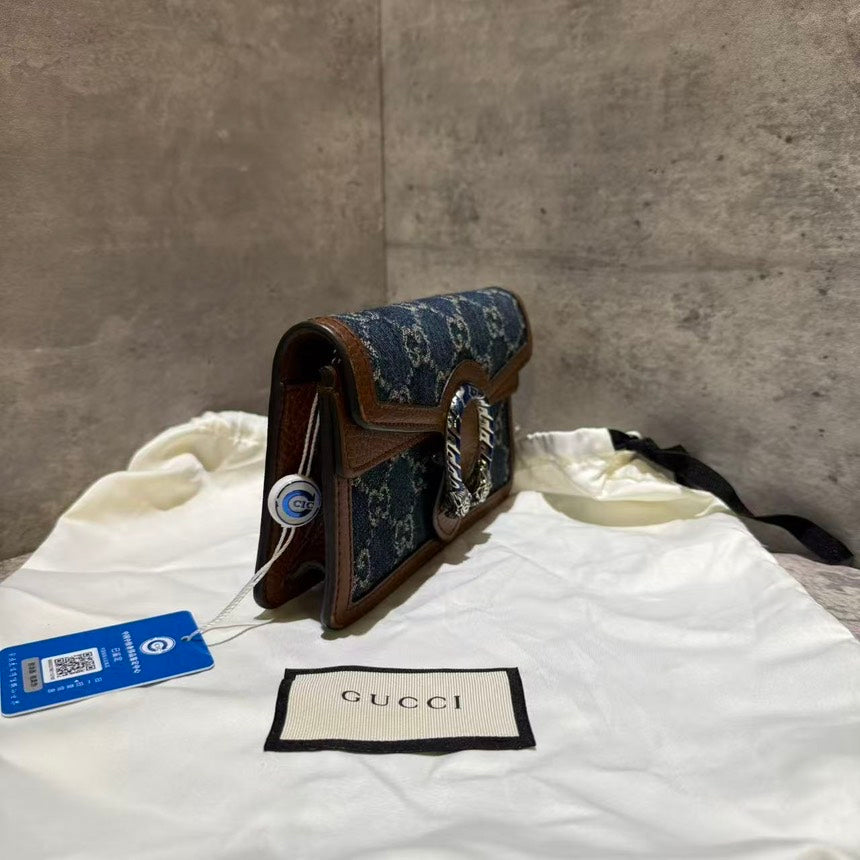 ❤️‍🔥Gucci Dionysus bag mini denim monogram