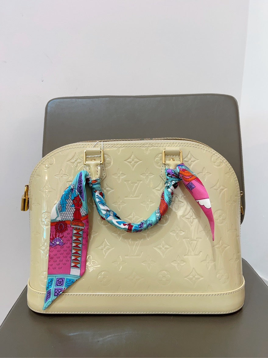 preloved Louis Vuitton lv Alma patent yellow tote