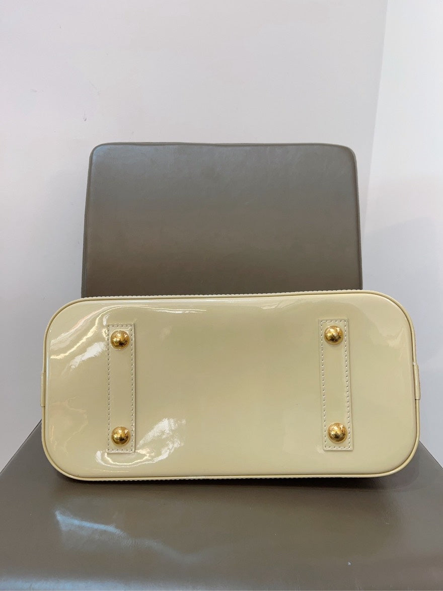 preloved Louis Vuitton lv Alma patent yellow tote