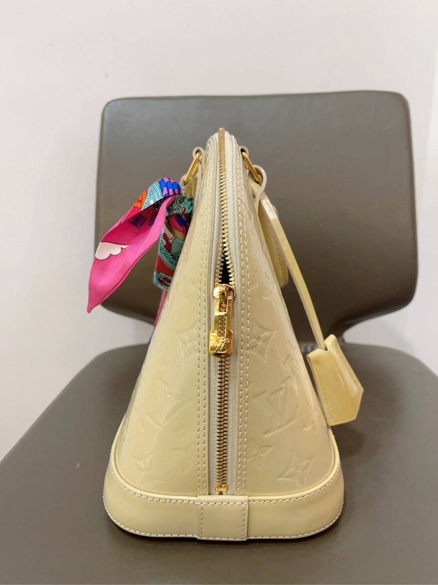 preloved Louis Vuitton lv Alma patent yellow tote