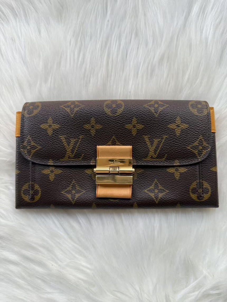 Preloved Louis Vuitton Monogram Canvas Elysee Wallet Brown
