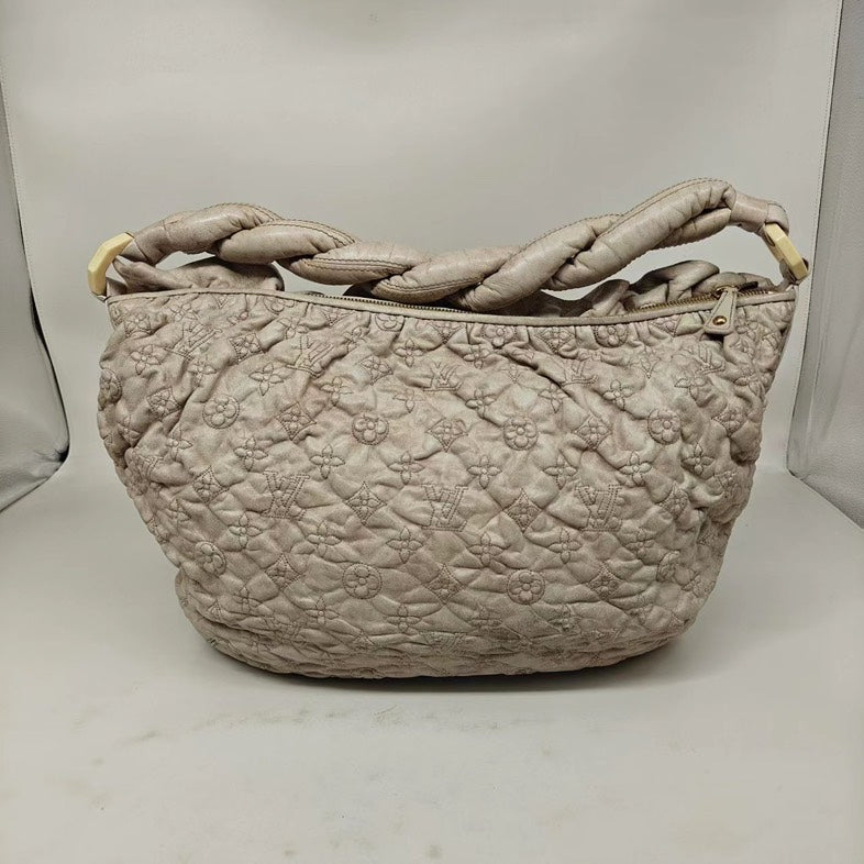 Louis Vuitton Vintage Quilted Beige Underarm Hobo Handbag