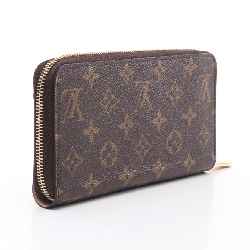 LOUIS VUITTON Zippy Wallet Monogram Rose Ballerine Round Zipper Long Wallet Brown Pink