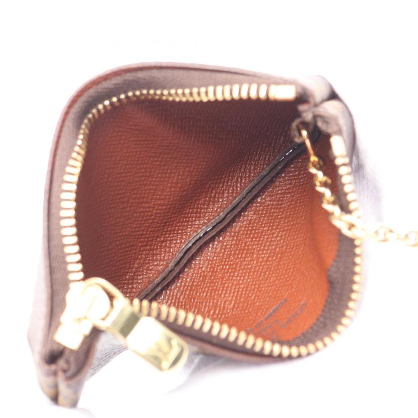 LOUIS VUITTON Pochette Cle Monogram Coin Purse PVC Brown with Key Ring