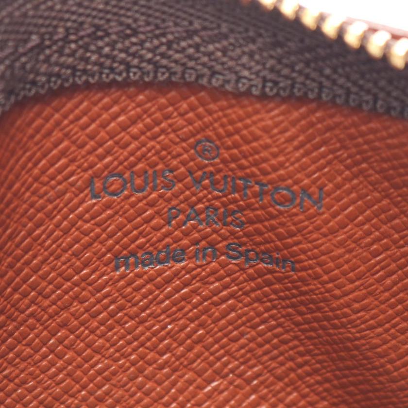 LOUIS VUITTON Pochette Cle Monogram Coin Purse PVC Brown with Key Ring