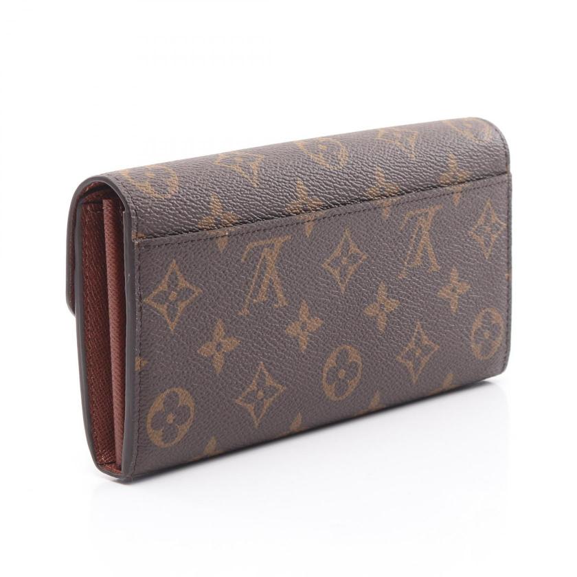 Louis Vuitton Portefeuil Sara Monogram Bi-fold Long Wallet PVC Brown