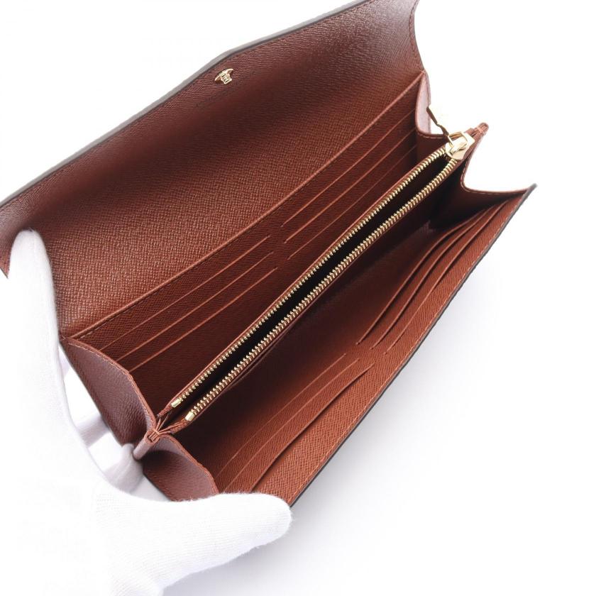 Louis Vuitton Portefeuil Sara Monogram Bi-fold Long Wallet PVC Brown