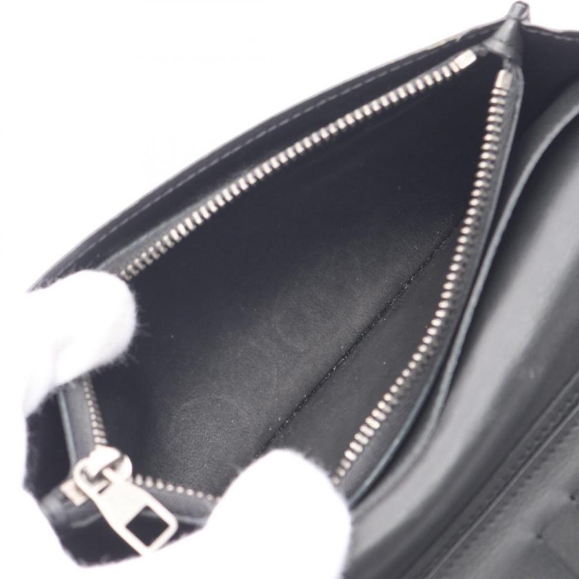 LOUIS VUITTON Portefeuil Brother Damier Infini Bi-fold Long Wallet Black Leather