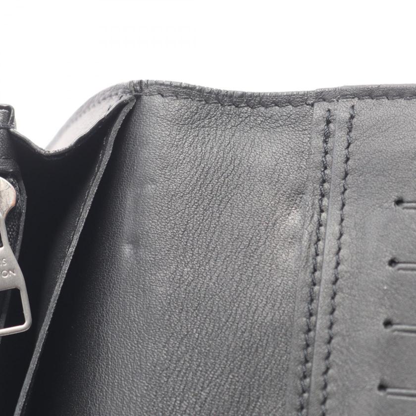 LOUIS VUITTON Portefeuil Brother Damier Infini Bi-fold Long Wallet Black Leather