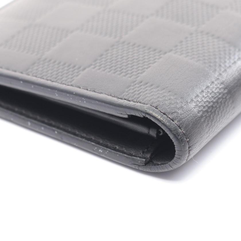 LOUIS VUITTON Portefeuil Brother Damier Infini Bi-fold Long Wallet Black Leather