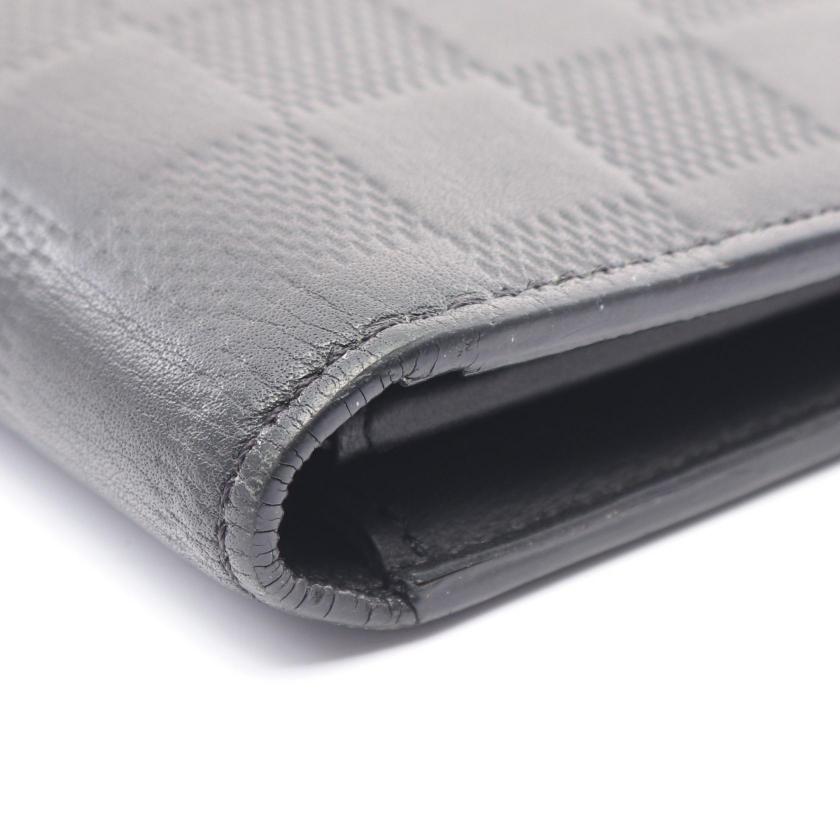 LOUIS VUITTON Portefeuil Brother Damier Infini Bi-fold Long Wallet Black Leather
