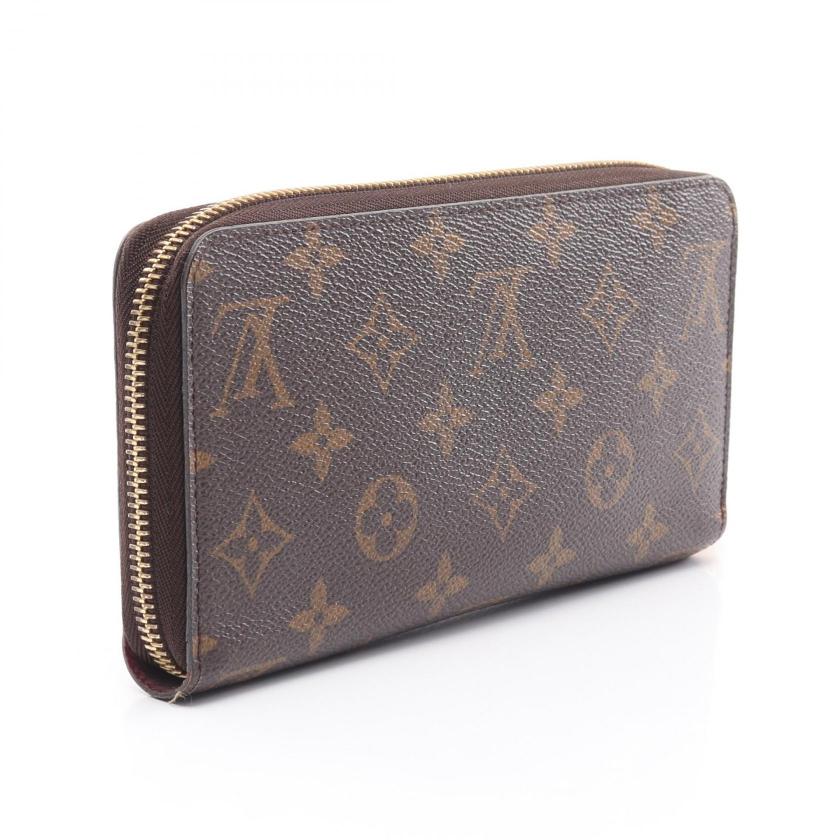 LOUIS VUITTON Zippy Wallet Monogram Fuchsia Round Zipper Long Wallet PVC Brown Pink Purple 975594