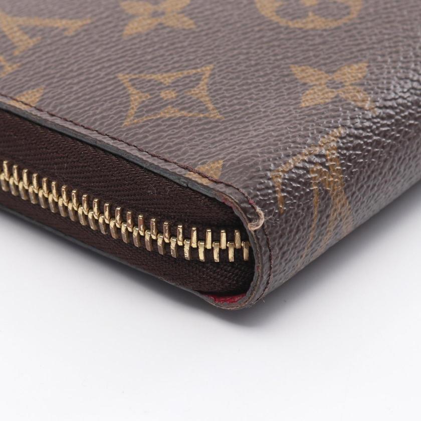 LOUIS VUITTON Zippy Wallet Monogram Fuchsia Round Zipper Long Wallet PVC Brown Pink Purple 975594