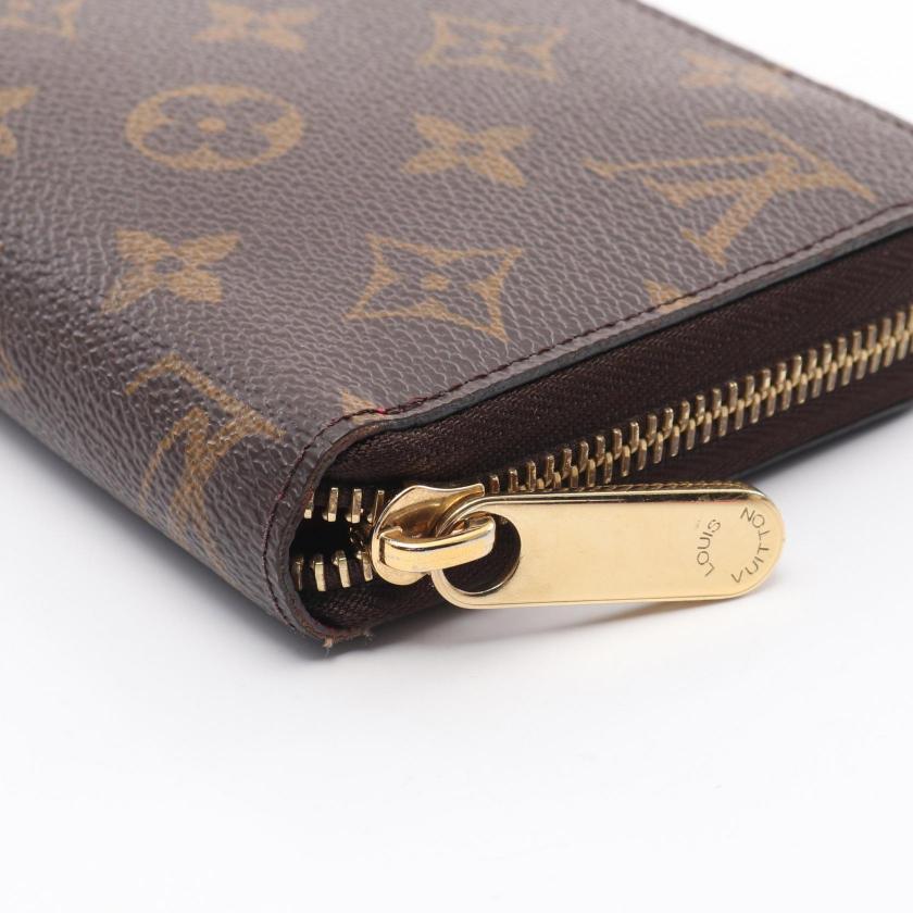 LOUIS VUITTON Zippy Wallet Monogram Fuchsia Round Zipper Long Wallet PVC Brown Pink Purple 975594