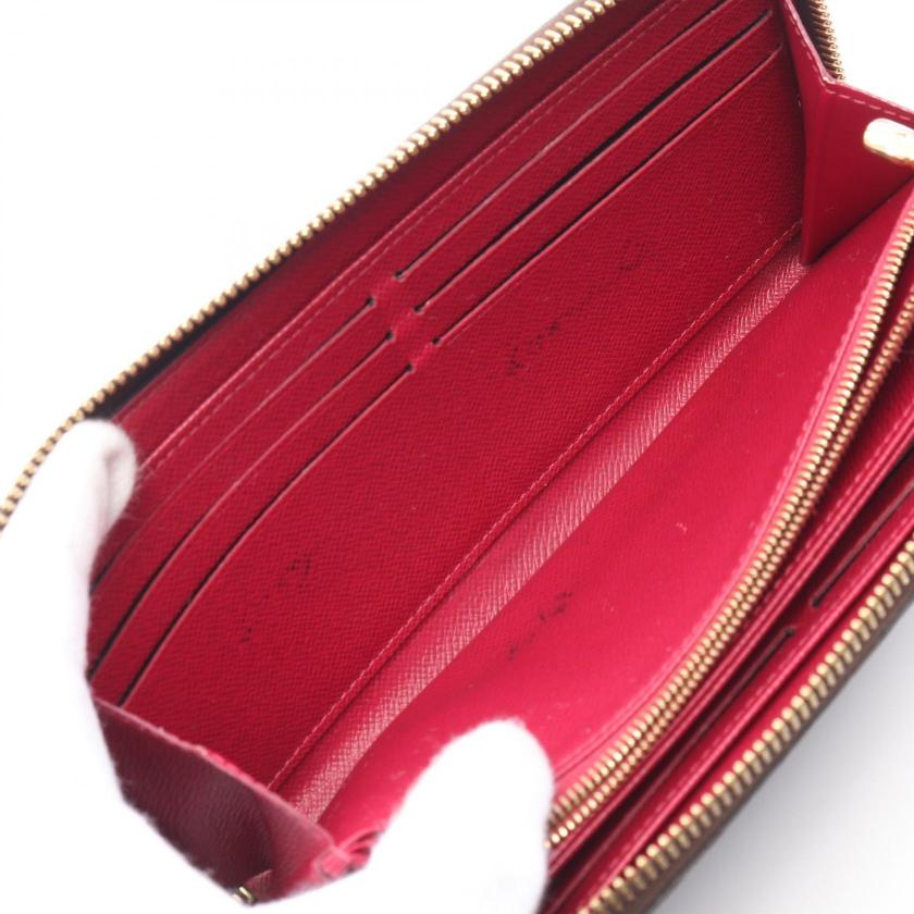LOUIS VUITTON Zippy Wallet Monogram Fuchsia Round Zipper Long Wallet PVC Brown Pink Purple 975594