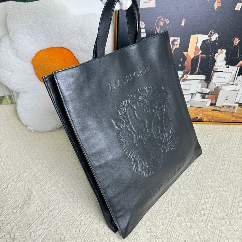 👜New pre loved Gucci Black full-grain leather handbag（）