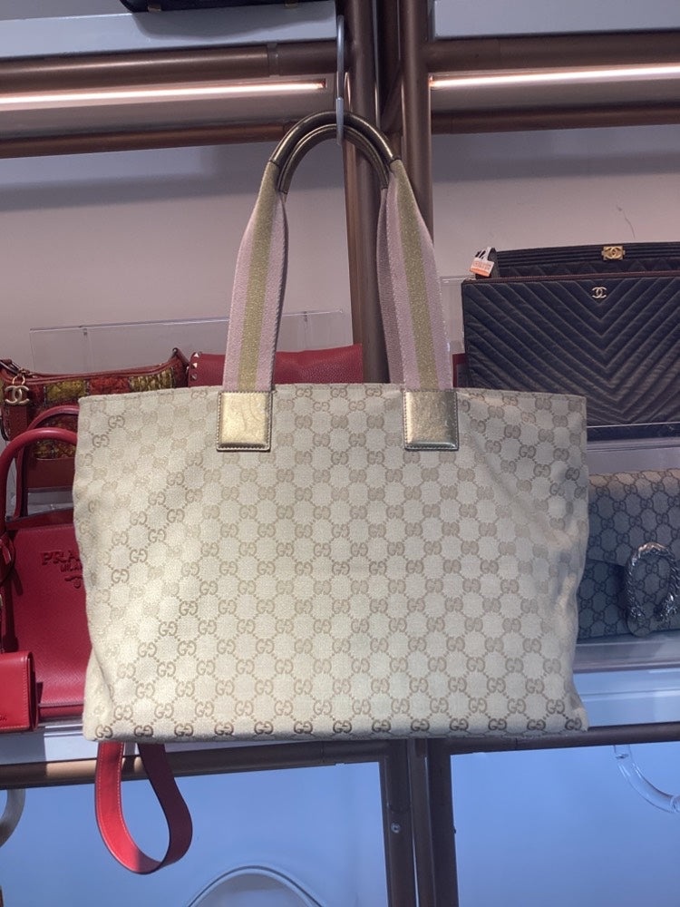 Gucci GG Supreme Beige Tote Bag