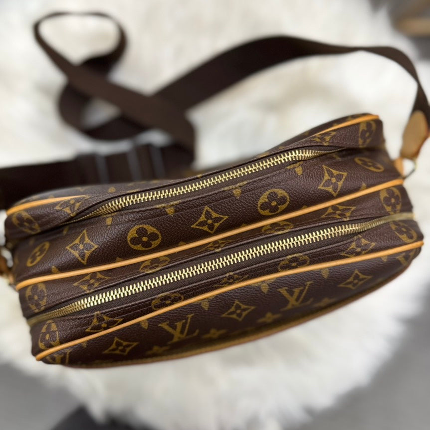 Preloved Louis Vuitton Monogram Reporter Bag Brown Canvas Shoulder Bag