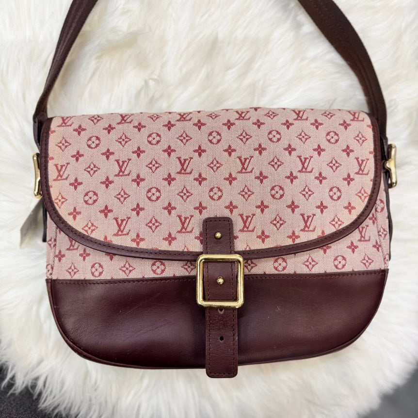 Preloved Louis Vuitton Mini Monogram Berangere Burgundy Canvas Crossbody Bag