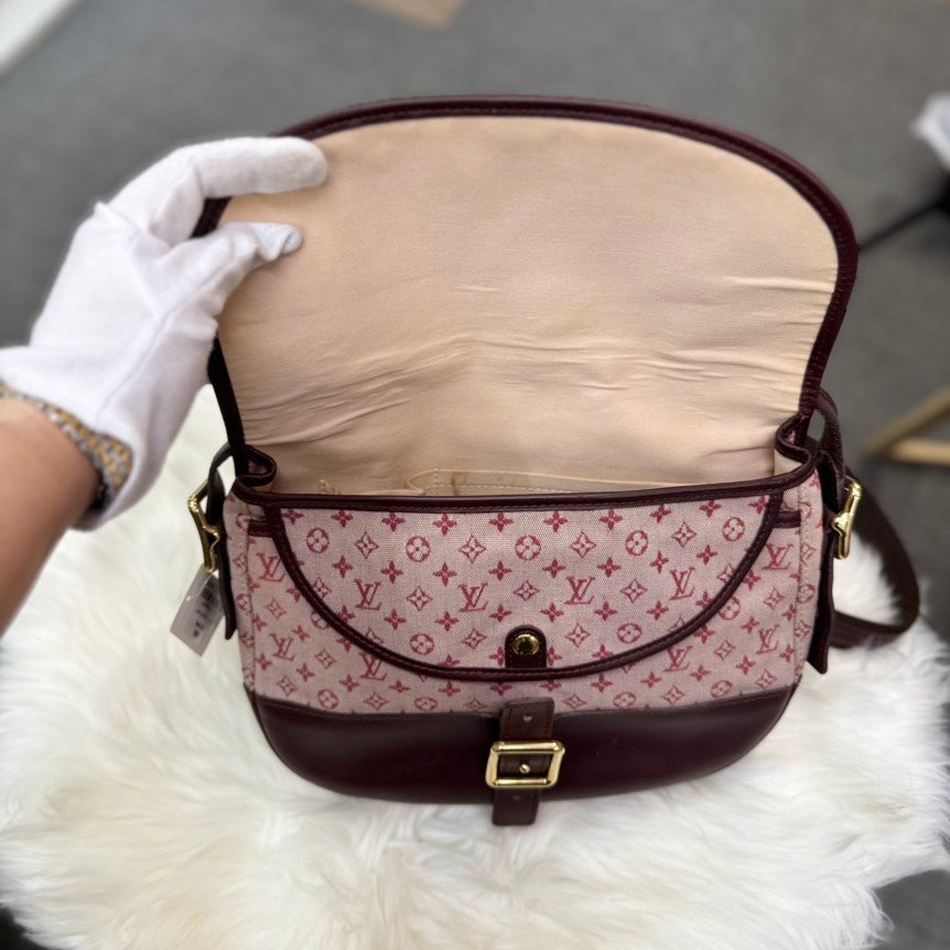 Preloved Louis Vuitton Mini Monogram Berangere Burgundy Canvas Crossbody Bag