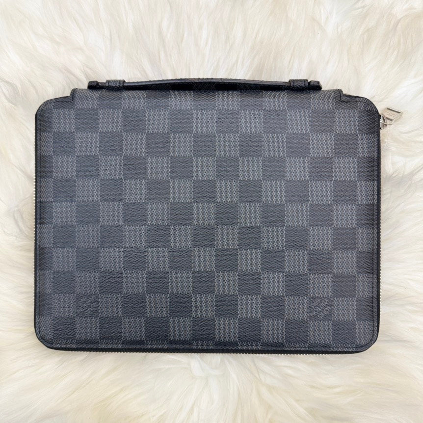 Preloved Louis Vuitton Graphite Damier iPad Essential Case -  Designer Handbag