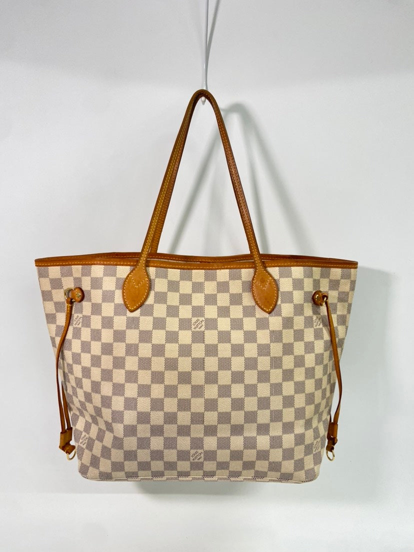 Louis Vuitton Neverfull MM Damier Azur Canvas Tote Bag