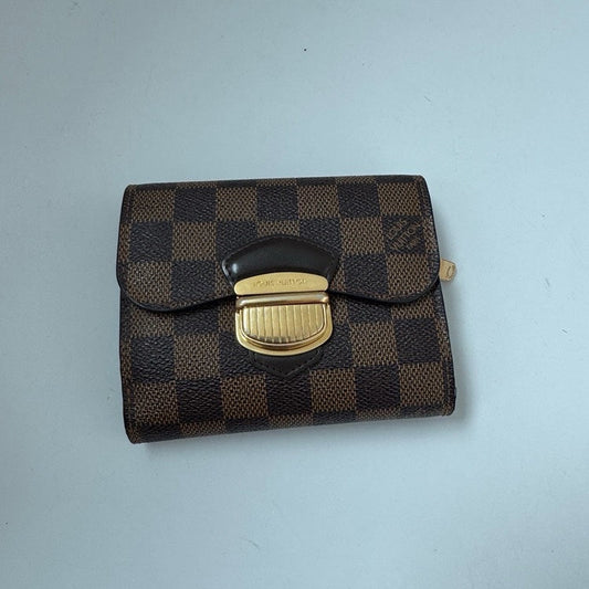preloved lv damier brown short wallet