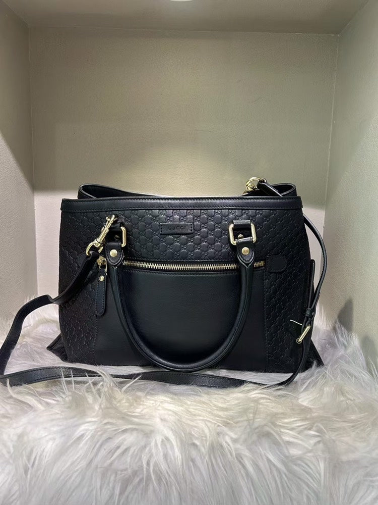 GUCCI GG Marmont Black Leather Shoulder Bag