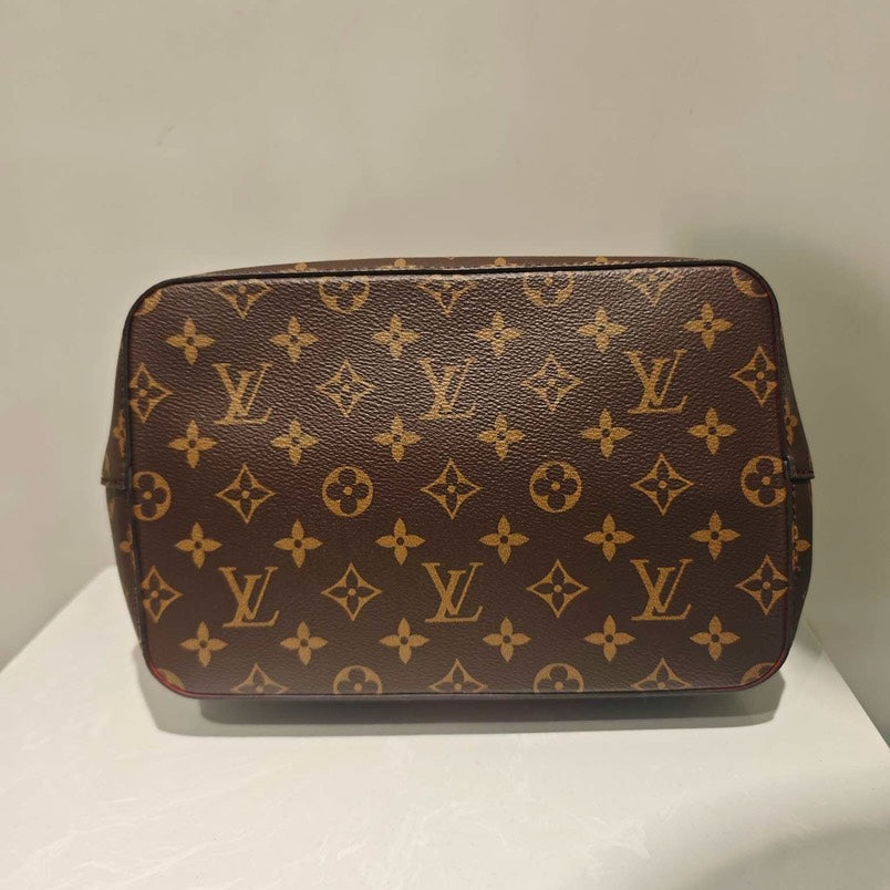 Louis Vuitton Neo Bucket Monogram Red Strap Bucket Bag