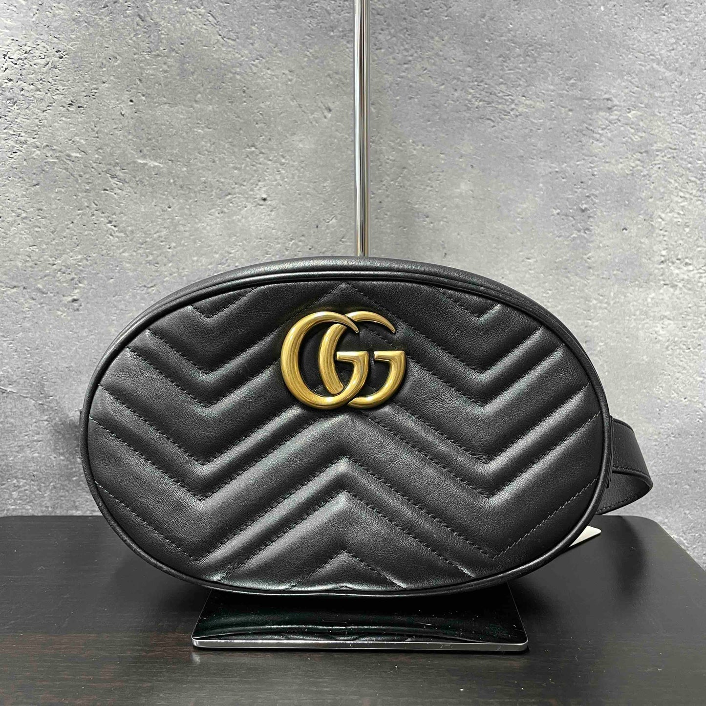 Gucci GG Marmont Belt Bag JZ - Black Leather Waist Bag
