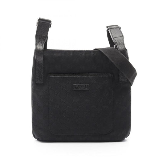 GUCCI GG Canvas Shoulder Bag Leather Black - Condition A