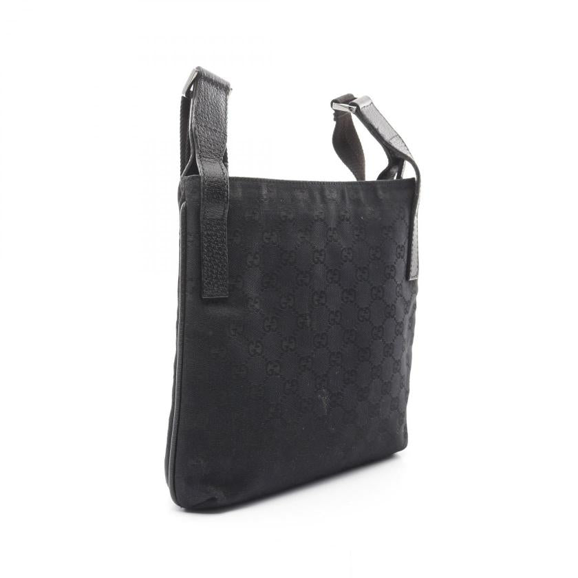 GUCCI GG Canvas Shoulder Bag Leather Black - Condition A