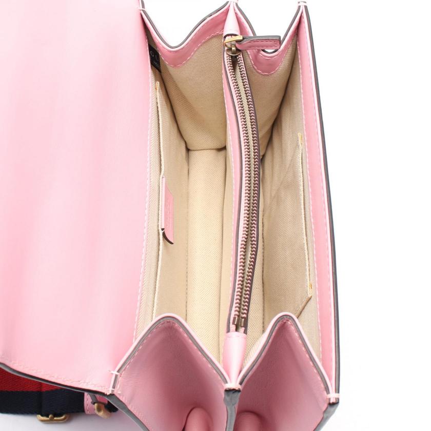 Gucci Bamboo Dionysus Medium Handbag Leather Pink Red Navy WAY