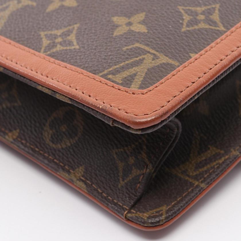 LOUIS VUITTON Pochette Dame GM Monogram Clutch Bag Brown - Condition A