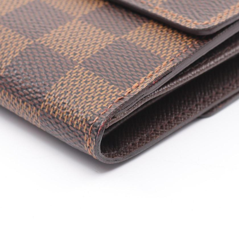 LOUIS VUITTON Portefeuil Elise Damier  ebene W hook wallet PVC leather Brown - Condition A 2118800136046