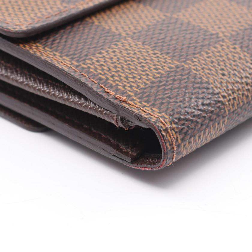LOUIS VUITTON Portefeuil Elise Damier  ebene W hook wallet PVC leather Brown - Condition A 2118800136046