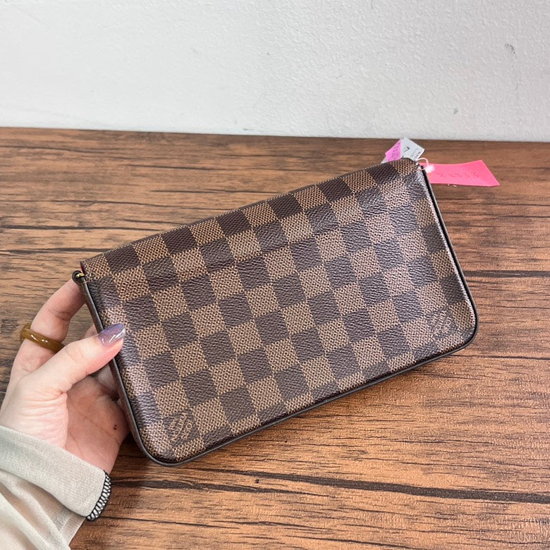 Preloved LV Damier Leather Chain Shoulder Bag 3389