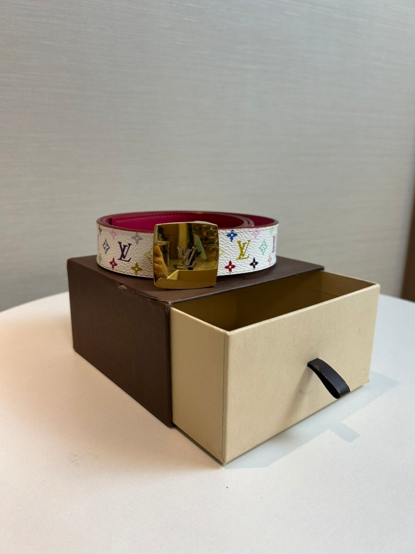 Louis Vuitton Multicolor Monogram Belt White Bag Accessories