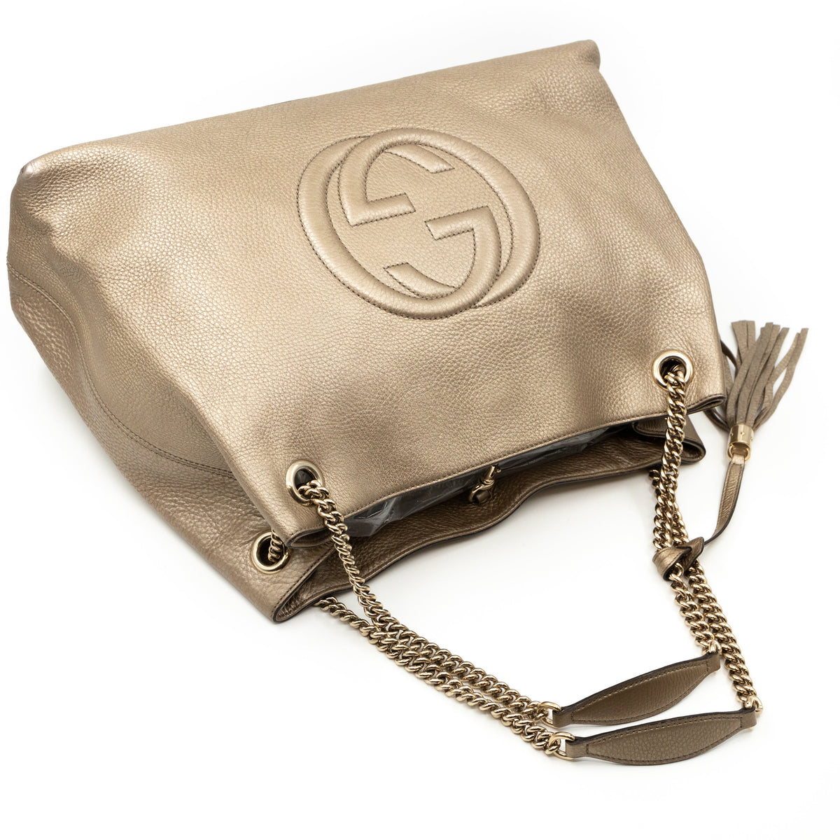 Soho Tassel Chain Large Champagne Leather