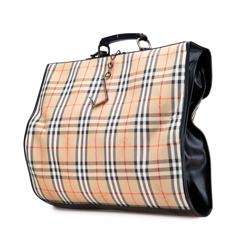 Burberry Nova Check Shadow Horse Canvas Leather Garment Case