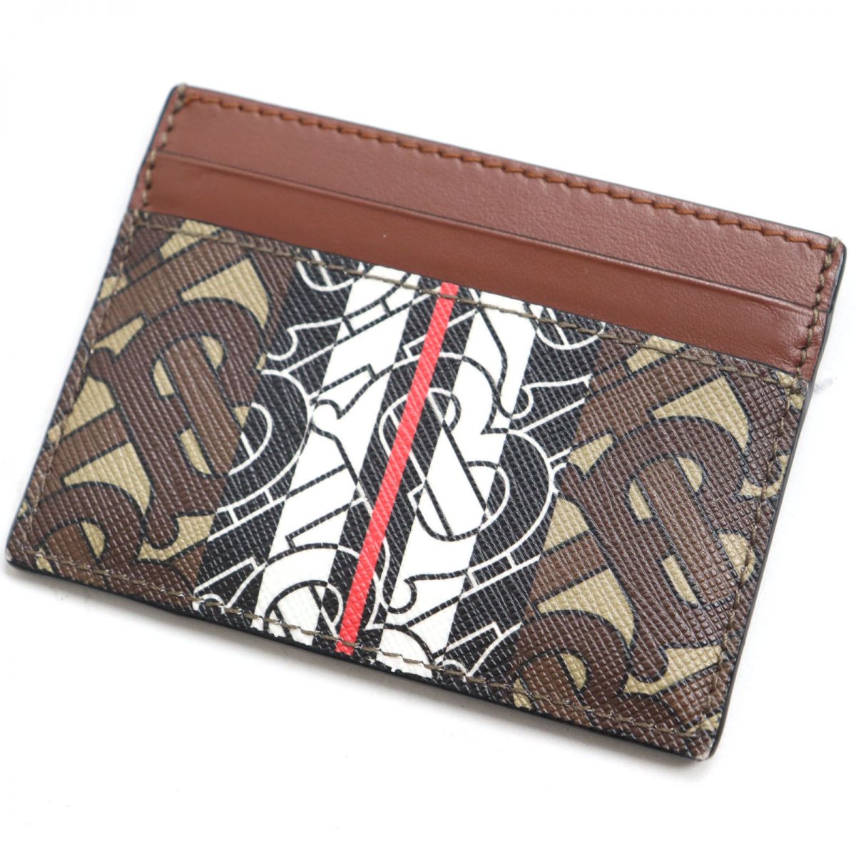 Burberry TB Monogram Leather Card Case Brown