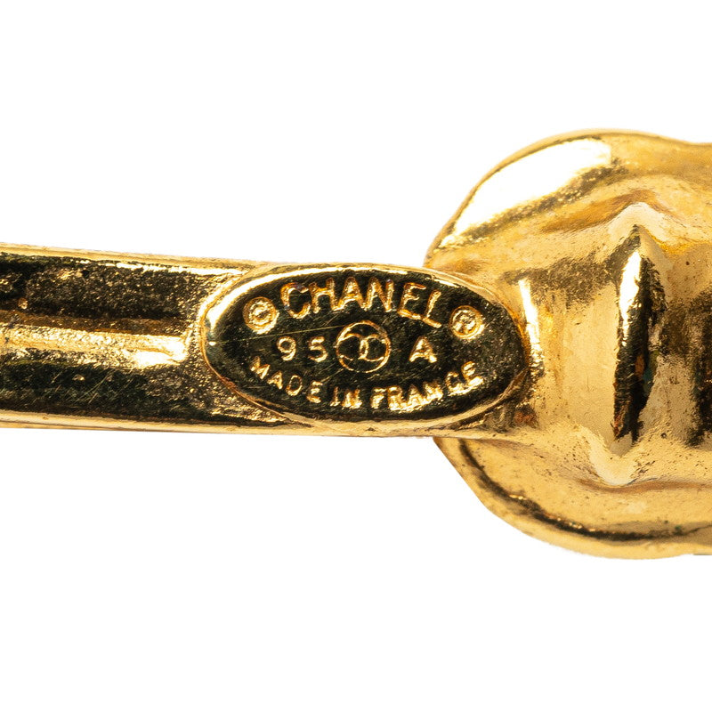 Chanel Vintage Coco Mark Swing Necklace Gold Plated