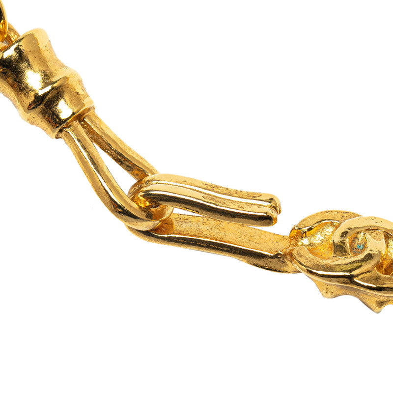 Chanel Vintage Coco Mark Swing Necklace Gold Plated