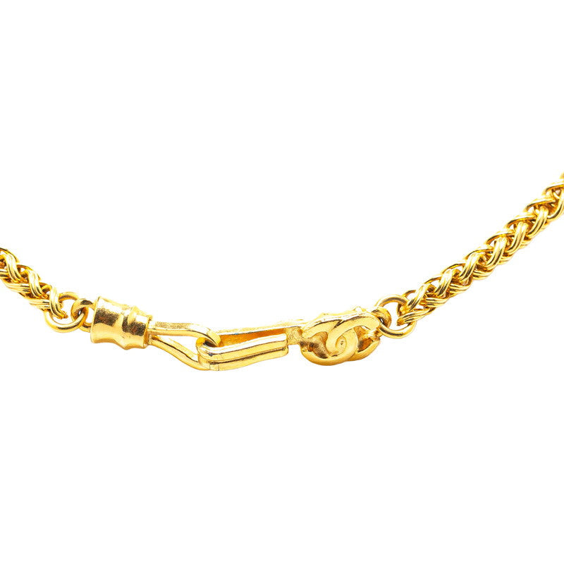 Chanel Vintage Coco Mark Long Necklace Gold Plated