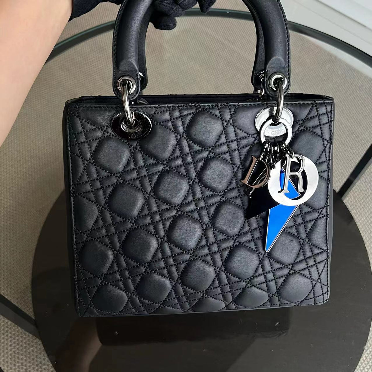 *Rare* Lady Medium Anselm Reyle Cannage Calfskin Limited Edition Black SHW