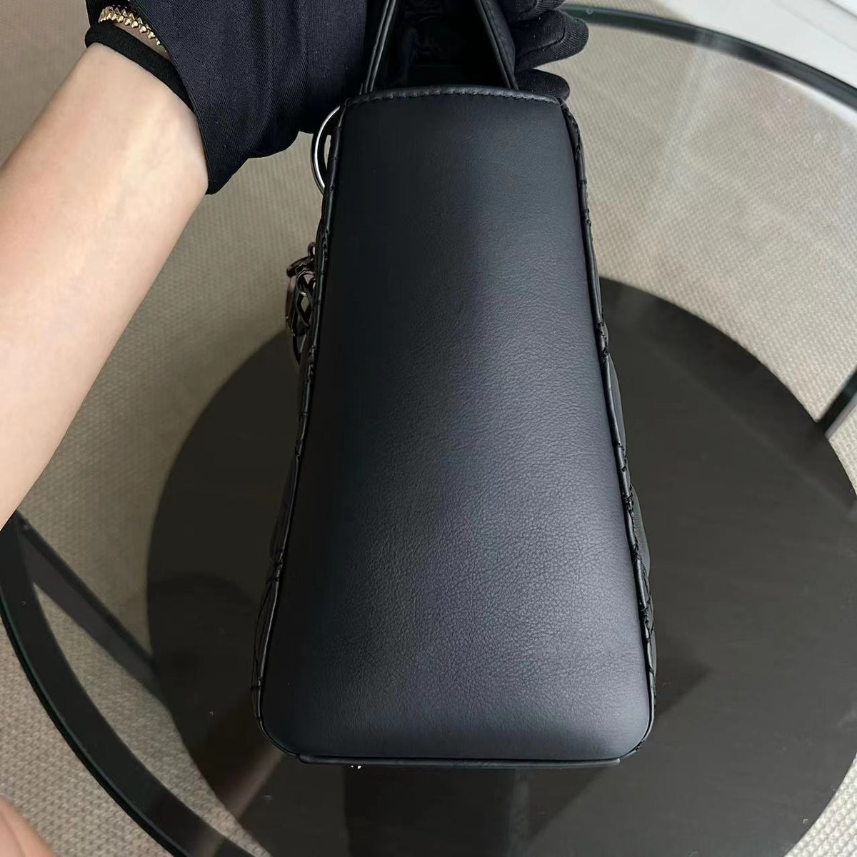 *Rare* Lady Medium Anselm Reyle Cannage Calfskin Limited Edition Black SHW