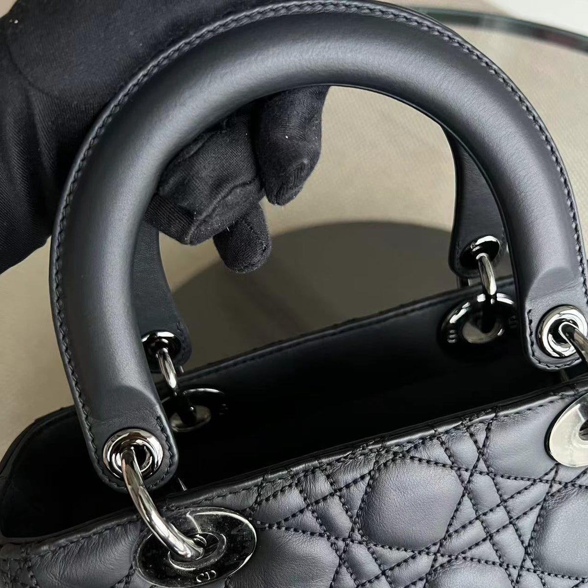*Rare* Lady Medium Anselm Reyle Cannage Calfskin Limited Edition Black SHW