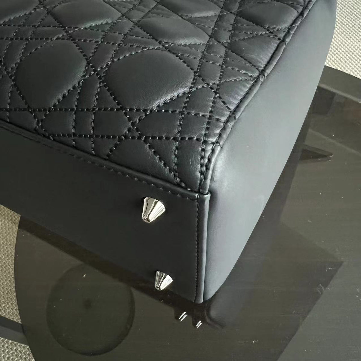 *Rare* Lady Medium Anselm Reyle Cannage Calfskin Limited Edition Black SHW